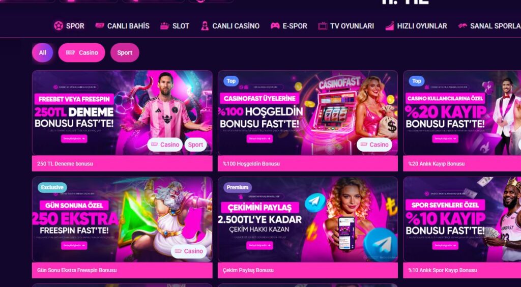 casinofast bonusları